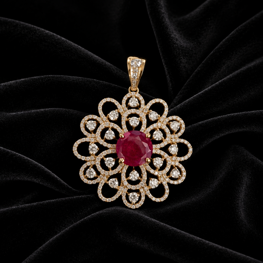 Diamond Pendant indian,South Indian jewelry,Pure silver diamond pendent,swarovski Pendent,Indian Wedding Jewelry -NIHIRA-SHABURIS