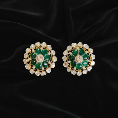 Polki Studs Polki Earrings Cocktail Earrings Diamond Studs Diamond Earrings Simple Studs Pearl Studs 925 Silver Earrings Silver Jewelry - SHABURIS