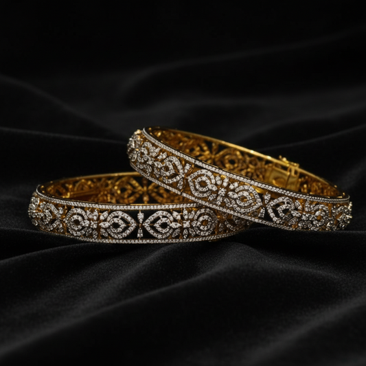 Diamond Jewelry,Pure Silver Jewelry Indian ,Diamond bangles,Indian bangles,Indian Bridal,Indian Wedding Jewelry-SHABURIS jewelry