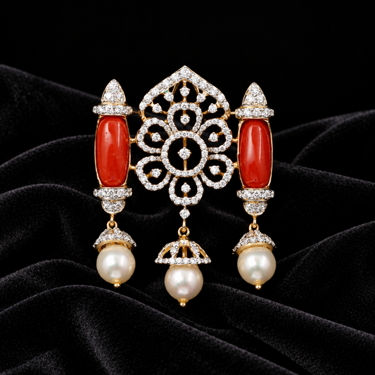 Latest Indian Jewelry,Pure Silver jewelry Indian ,Coral pendant ,gold jewelry designs,Indian Wedding Jewelry-NIHIRA-SHABURIS