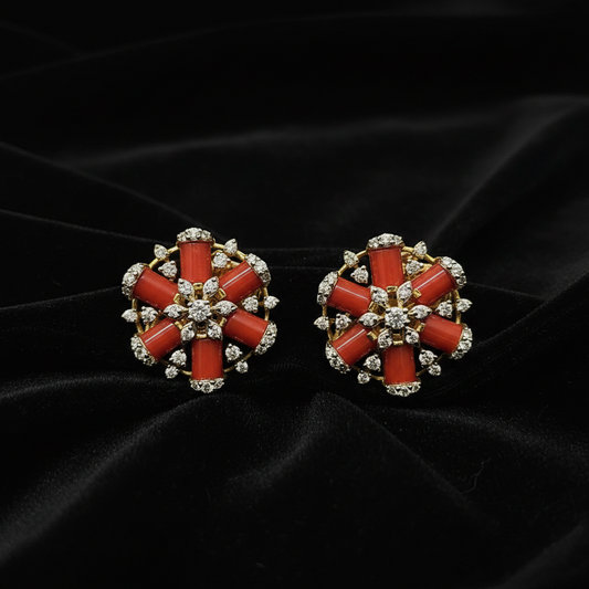 Polki Studs Polki Earrings Cocktail Earrings Diamond Studs Diamond Earrings Simple Studs Pearl Studs 925 Silver Earrings Silver Jewelry - SHABURIS