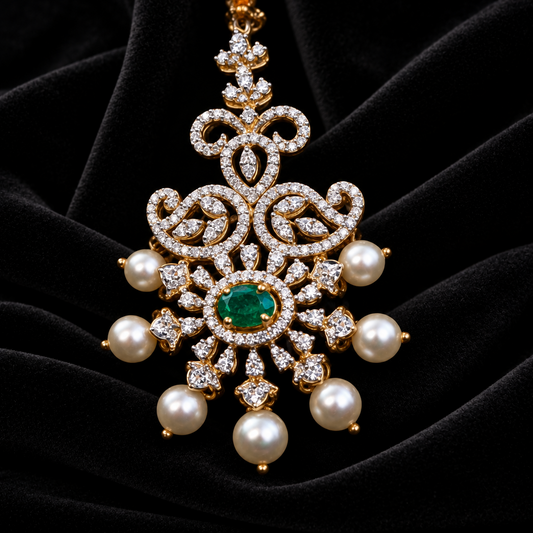 Jewelry set diamond pendant emerald pure silver jewelry indian gifting statement jewelry simple jewelry -SHABURIS