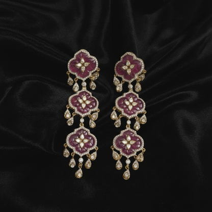 Polki Studs Polki Earrings Cocktail Earrings Diamond Studs Diamond Earrings Simple Studs Pearl Studs 925 Silver Earrings Silver Jewelry - SHABURIS
