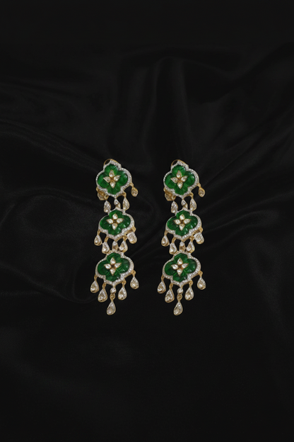 Polki Studs Polki Earrings Cocktail Earrings Diamond Studs Diamond Earrings Simple Studs Pearl Studs 925 Silver Earrings Silver Jewelry - SHABURIS