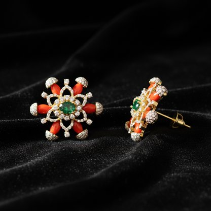 Polki Studs Polki Earrings Cocktail Earrings Diamond Studs Diamond Earrings Simple Studs Pearl Studs 925 Silver Earrings Silver Jewelry - SHABURIS