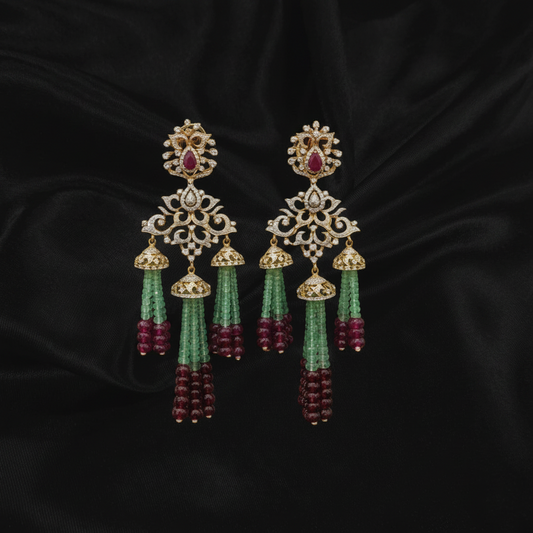 Polki Studs Polki Earrings Cocktail Earrings Diamond Studs Diamond Earrings Simple Studs Pearl Studs 925 Silver Earrings Silver Jewelry - SHABURIS
