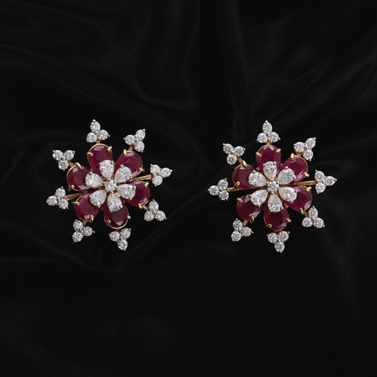 Polki Studs Polki Earrings Cocktail Earrings Diamond Studs Diamond Earrings Simple Studs Pearl Studs 925 Silver Earrings Silver Jewelry - SHABURIS