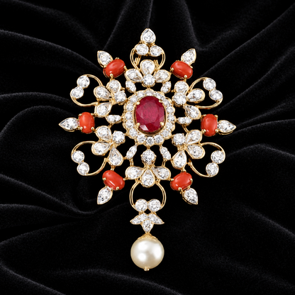 Indian Jewelry,Pure Silver Jewellery Indian ,coral Pendent,Big Indian Pendent,charm jewelry,gem stone jewelry,gem jewlry