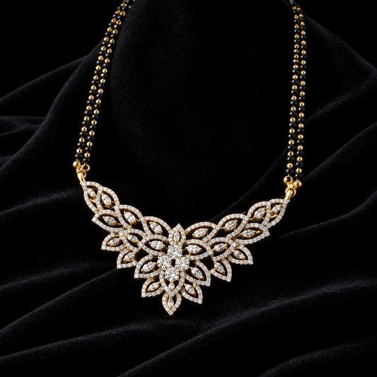 Diamond mangalsutra pure silver jewelry indian black diamonds bead jewelry gem stone jewelry simple mangalsutra designs indian -SHABURIS