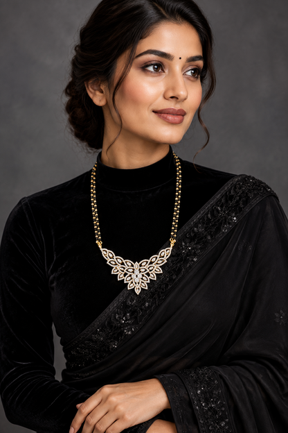 Diamond mangalsutra pure silver jewelry indian black diamonds bead jewelry gem stone jewelry simple mangalsutra designs indian -SHABURIS