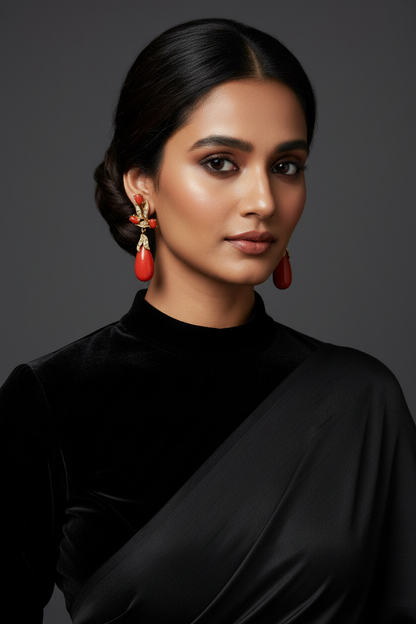Gold jewelry,coral earrings,gem ston Jewelery,indian Jewelery,cocktail Jewelery,diamond earrings,Pure silver jewelry-SHABURIS