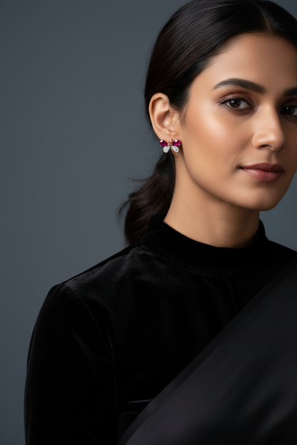 Diamond Studs Diamond Earrings Simple Studs Pearl Studs 925 Silver Earrings Silver Jewelry - SHABURIS