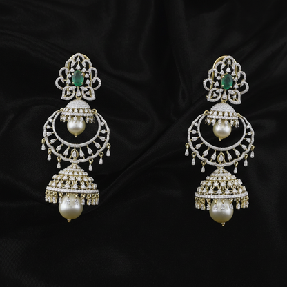 Polki Studs Polki Earrings Cocktail Earrings Diamond Studs Diamond Earrings Simple Studs Pearl Studs 925 Silver Earrings Silver Jewelry - SHABURIS
