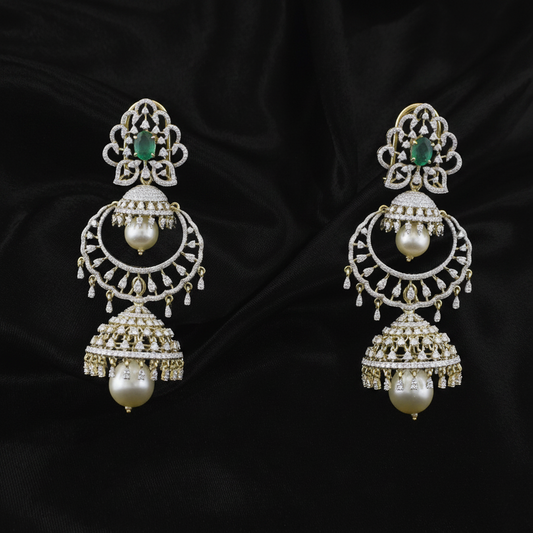 Polki Studs Polki Earrings Cocktail Earrings Diamond Studs Diamond Earrings Simple Studs Pearl Studs 925 Silver Earrings Silver Jewelry - SHABURIS