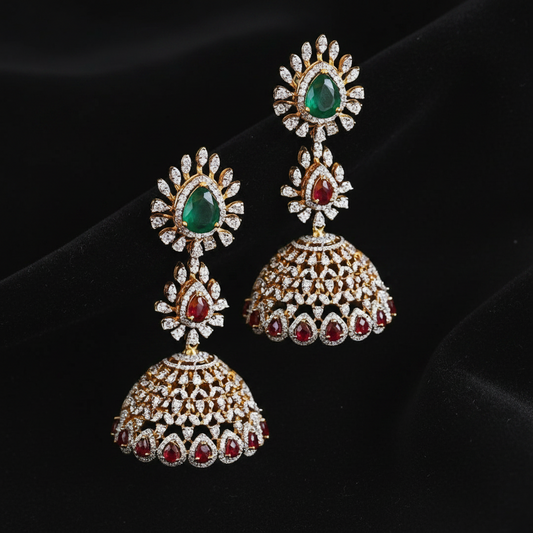 Polki Studs Polki Earrings Cocktail Earrings Diamond Studs Diamond Earrings Simple Studs Pearl Studs 925 Silver Earrings Silver Jewelry - SHABURIS