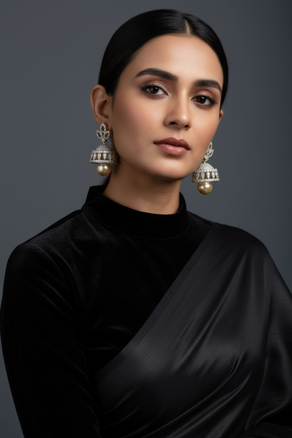 Kids Jewelry,Pure Silver Jewellery Indian ,diamond jhumka Baby jhumka,Indian Bridal destination jewelry -NIHIRA-SHABURIS