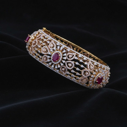 Diamond bangle,Pure Silver jewelry Indian ,ruby bangle, destination Jewelry-indian diamond bangles-SHABURIS