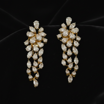 Polki Studs Polki Earrings Cocktail Earrings Diamond Studs Diamond Earrings Simple Studs Pearl Studs 925 Silver Earrings Silver Jewelry - SHABURIS