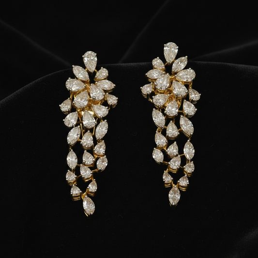 Polki Studs Polki Earrings Cocktail Earrings Diamond Studs Diamond Earrings Simple Studs Pearl Studs 925 Silver Earrings Silver Jewelry - SHABURIS
