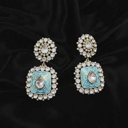 Polki Studs Polki Earrings Cocktail Earrings Diamond Studs Diamond Earrings Simple Studs Pearl Studs 925 Silver Earrings Silver Jewelry - SHABURIS