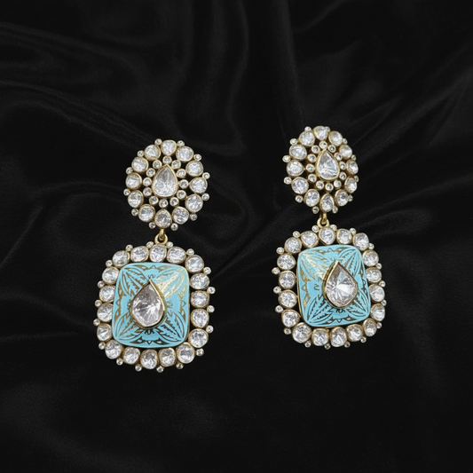 Polki Studs Polki Earrings Cocktail Earrings Diamond Studs Diamond Earrings Simple Studs Pearl Studs 925 Silver Earrings Silver Jewelry - SHABURIS