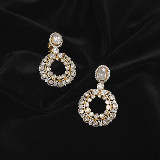 Polki Studs Polki Earrings Cocktail Earrings Diamond Studs Diamond Earrings Simple Studs Pearl Studs 925 Silver Earrings Silver Jewelry - SHABURIS