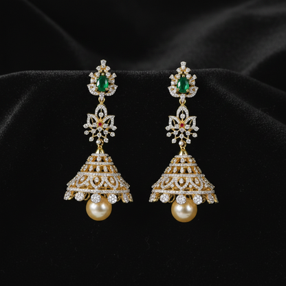 Polki Studs Polki Earrings Cocktail Earrings Diamond Studs Diamond Earrings Simple Studs Pearl Studs 925 Silver Earrings Silver Jewelry - SHABURIS