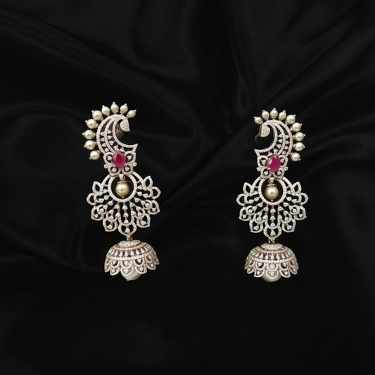 Polki Studs Polki Earrings Cocktail Earrings Diamond Studs Diamond Earrings Simple Studs Pearl Studs 925 Silver Earrings Silver Jewelry - SHABURIS