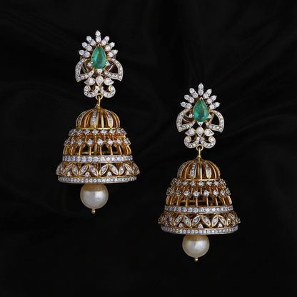 Polki Studs Polki Earrings Cocktail Earrings Diamond Studs Diamond Earrings Simple Studs Pearl Studs 925 Silver Earrings Silver Jewelry - SHABURIS