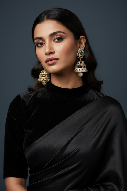 Polki Studs Polki Earrings Cocktail Earrings Diamond Studs Diamond Earrings Simple Studs Pearl Studs 925 Silver Earrings Silver Jewelry - SHABURIS