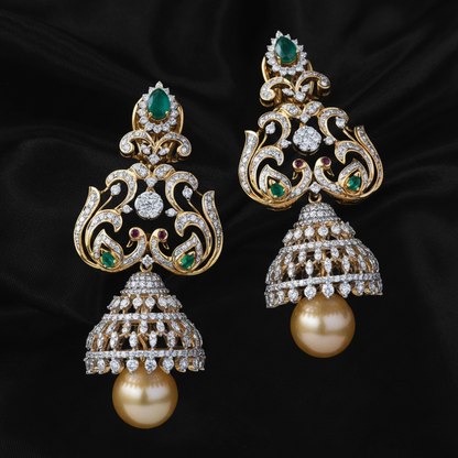 Polki Studs Polki Earrings Cocktail Earrings Diamond Studs Diamond Earrings Simple Studs Pearl Studs 925 Silver Earrings Silver Jewelry - SHABURIS
