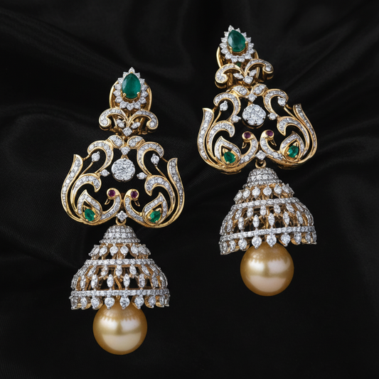 Polki Studs Polki Earrings Cocktail Earrings Diamond Studs Diamond Earrings Simple Studs Pearl Studs 925 Silver Earrings Silver Jewelry - SHABURIS