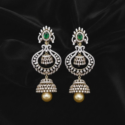 Polki Studs Polki Earrings Cocktail Earrings Diamond Studs Diamond Earrings Simple Studs Pearl Studs 925 Silver Earrings Silver Jewelry - SHABURIS