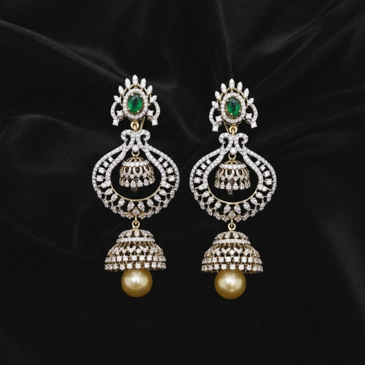 Polki Studs Polki Earrings Cocktail Earrings Diamond Studs Diamond Earrings Simple Studs Pearl Studs 925 Silver Earrings Silver Jewelry - SHABURIS