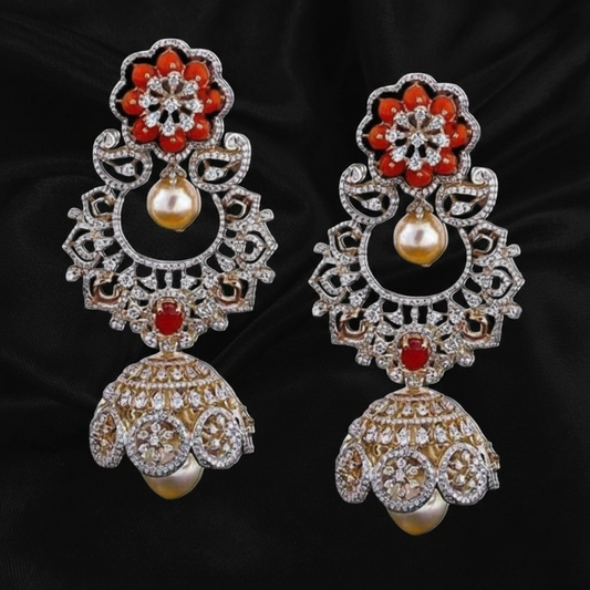 Polki Studs Polki Earrings Cocktail Earrings Diamond Studs Diamond Earrings Simple Studs Pearl Studs 925 Silver Earrings Silver Jewelry - SHABURIS