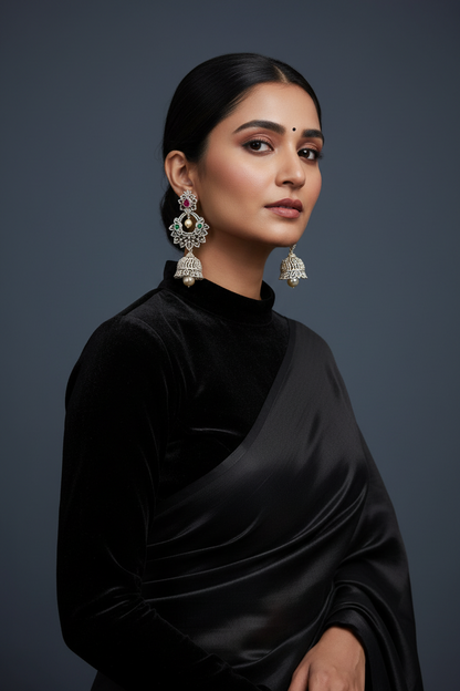 Diamond Jhumkas Diamond Earrings 925 Silver Earrings Silver Jewelry - SHABURIS