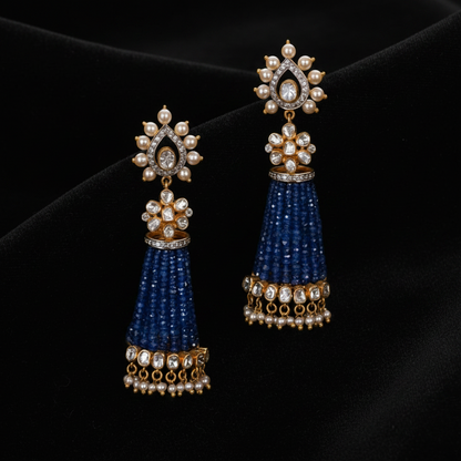 Polki Studs Polki Earrings Cocktail Earrings Diamond Studs Diamond Earrings Simple Studs Pearl Studs 925 Silver Earrings Silver Jewelry - SHABURIS