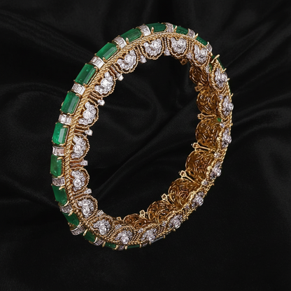 Polki bangle Pure Silver jewelry Indian ,diamond bangles ,Indian gold jewelry designs diamond jewelry look a like  - SHABURIS