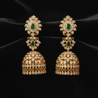 Polki Studs Polki Earrings Cocktail Earrings Diamond Studs Diamond Earrings Simple Studs Pearl Studs 925 Silver Earrings Silver Jewelry - SHABURIS