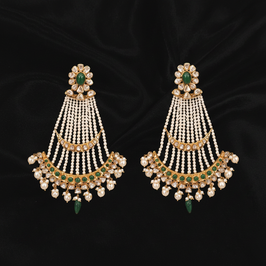 Polki Studs Polki Earrings Cocktail Earrings Diamond Studs Diamond Earrings Simple Studs Pearl Studs 925 Silver Earrings Silver Jewelry - SHABURIS