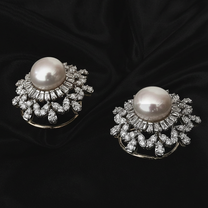 Polki Studs Polki Earrings Cocktail Earrings Diamond Studs Diamond Earrings Simple Studs Pearl Studs 925 Silver Earrings Silver Jewelry - SHABURIS
