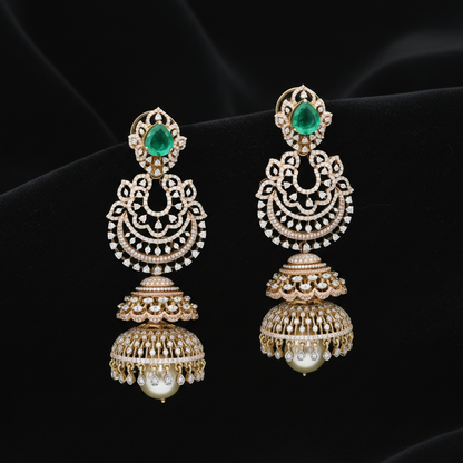 Polki Studs Polki Earrings Cocktail Earrings Diamond Studs Diamond Earrings Simple Studs Pearl Studs 925 Silver Earrings Silver Jewelry - SHABURIS