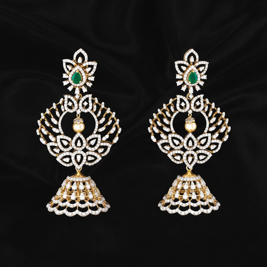 Polki Studs Polki Earrings Cocktail Earrings Diamond Studs Diamond Earrings Simple Studs Pearl Studs 925 Silver Earrings Silver Jewelry - SHABURIS