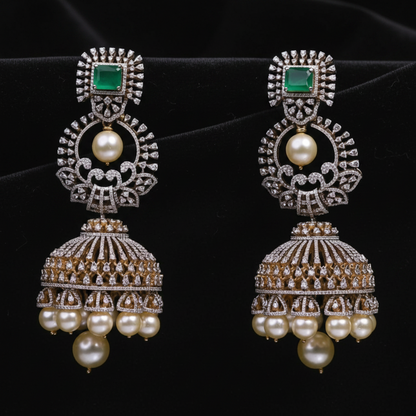 Polki Studs Polki Earrings Cocktail Earrings Diamond Studs Diamond Earrings Simple Studs Pearl Studs 925 Silver Earrings Silver Jewelry - SHABURIS