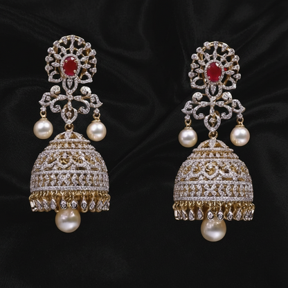 Polki Studs Polki Earrings Cocktail Earrings Diamond Studs Diamond Earrings Simple Studs Pearl Studs 925 Silver Earrings Silver Jewelry - SHABURIS