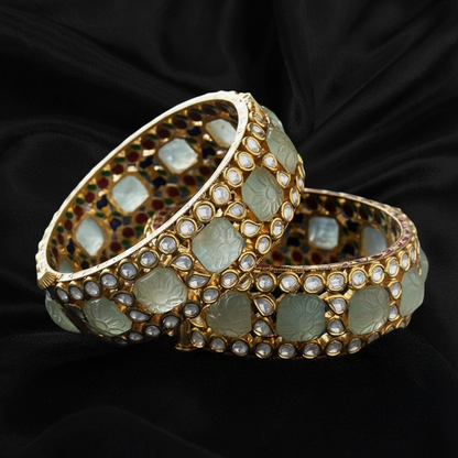 Polki bangles polki Jewelry,Pure Silver Jewellery Indian ,diamond bangles kundan jewelry,south indian bridal jewelry-NIHIRA-SHABURIS