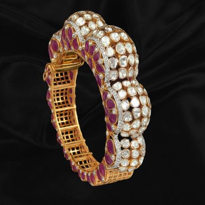 Polki Jewelry,Pure Silver jewelry Indian ,diamond bangles,Indian bangles,Indian Bridal,Indian Wedding diamond Jewelry-SHABURIS