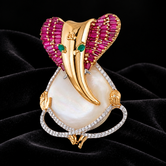 Latest Indian Jewelry,Pure Silver Jewellery Indian ,Ganesha pendent,temple jewelry,Indian Bridal,Indian Wedding Jewelry-NIHIRA-SHABURIS