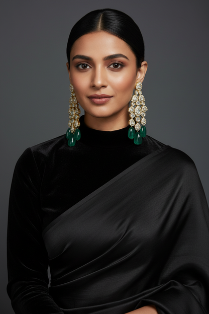 Polki Studs Polki Earrings Cocktail Earrings Diamond Studs Diamond Earrings Simple Studs Pearl Studs 925 Silver Earrings Silver Jewelry - SHABURIS