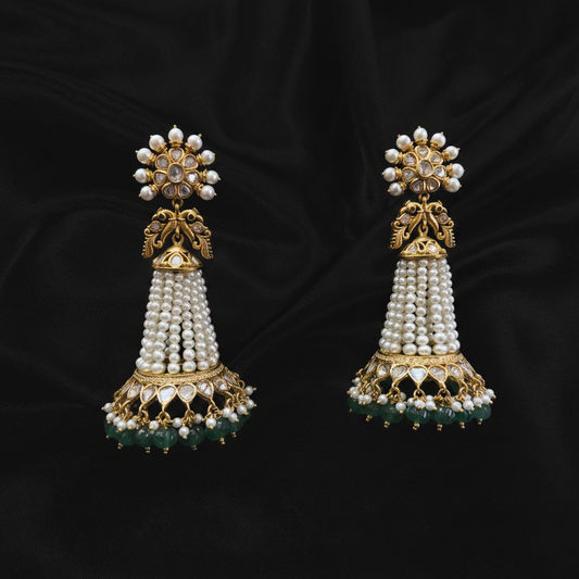 Polki Studs Polki Earrings Cocktail Earrings Diamond Studs Diamond Earrings Simple Studs Pearl Studs 925 Silver Earrings Silver Jewelry - SHABURIS